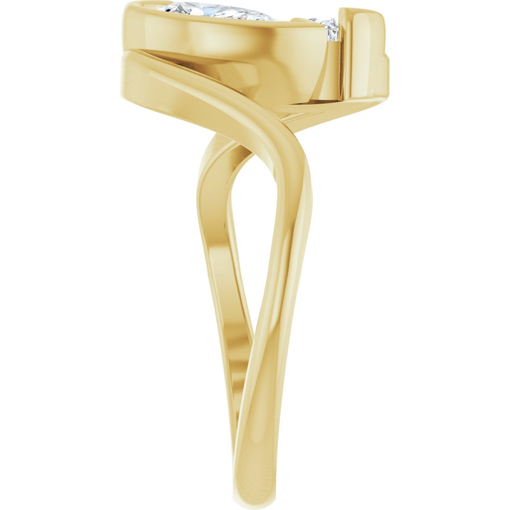 1 CTW Lab-Grown Diamond Two-Stone Engagement Ring in 14k yellow gold