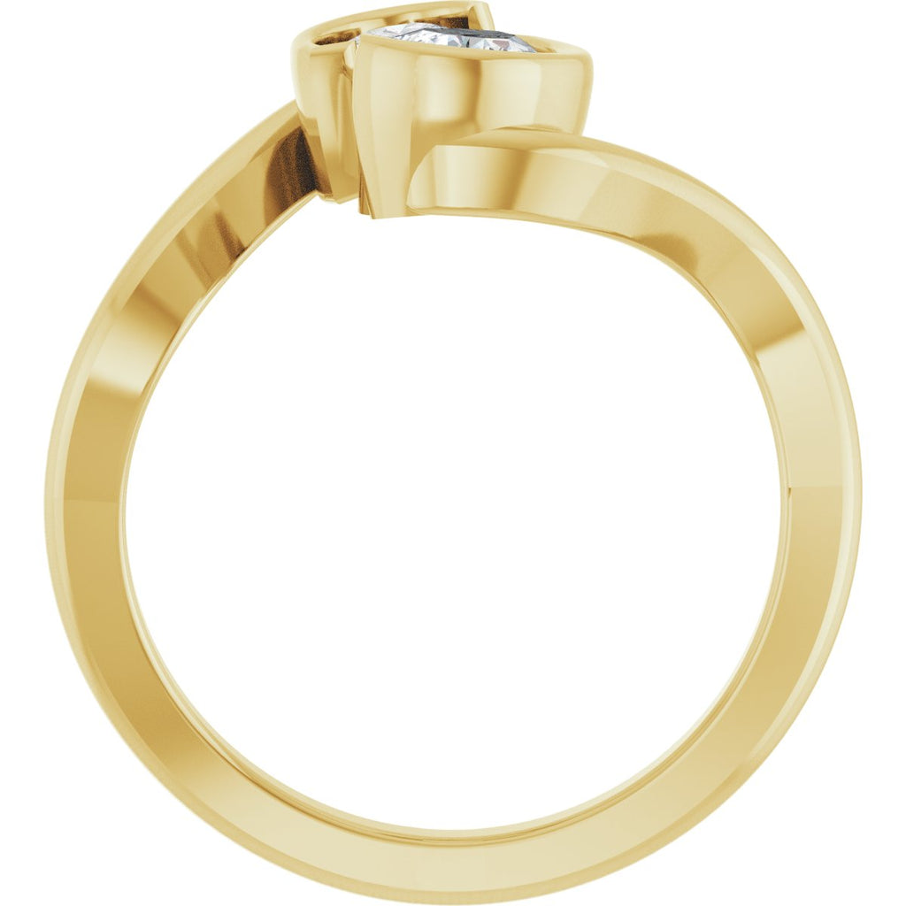 1 CTW Lab-Grown Diamond Two-Stone Engagement Ring in 14k yellow gold