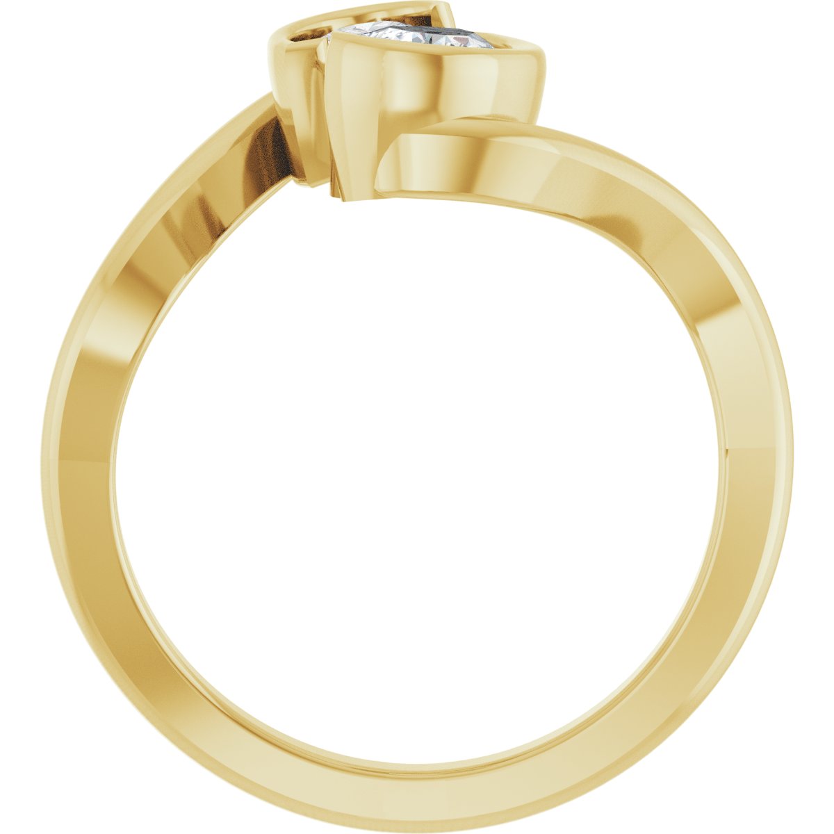 1 CTW Lab-Grown Diamond Two-Stone Engagement Ring in 14k yellow gold