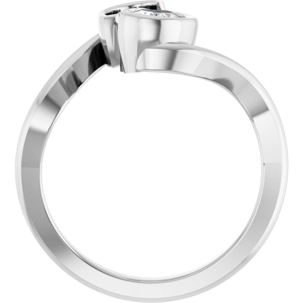 1 CTW Lab-Grown Diamond Two-Stone Engagement Ring in 14k white gold