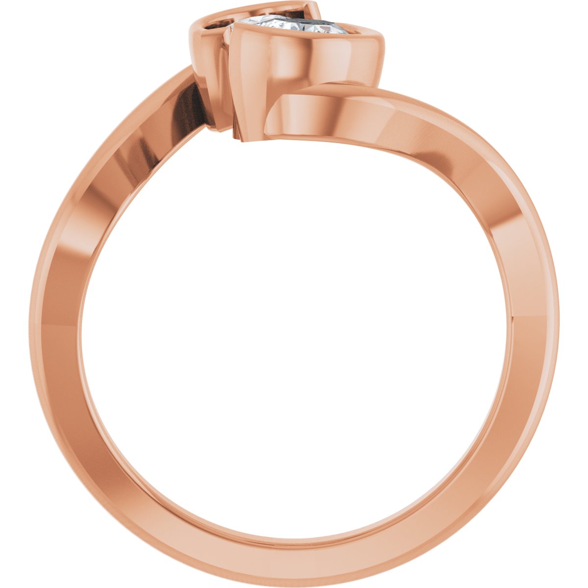 1 CTW Lab-Grown Diamond Two-Stone Engagement Ring in 14k rose gold