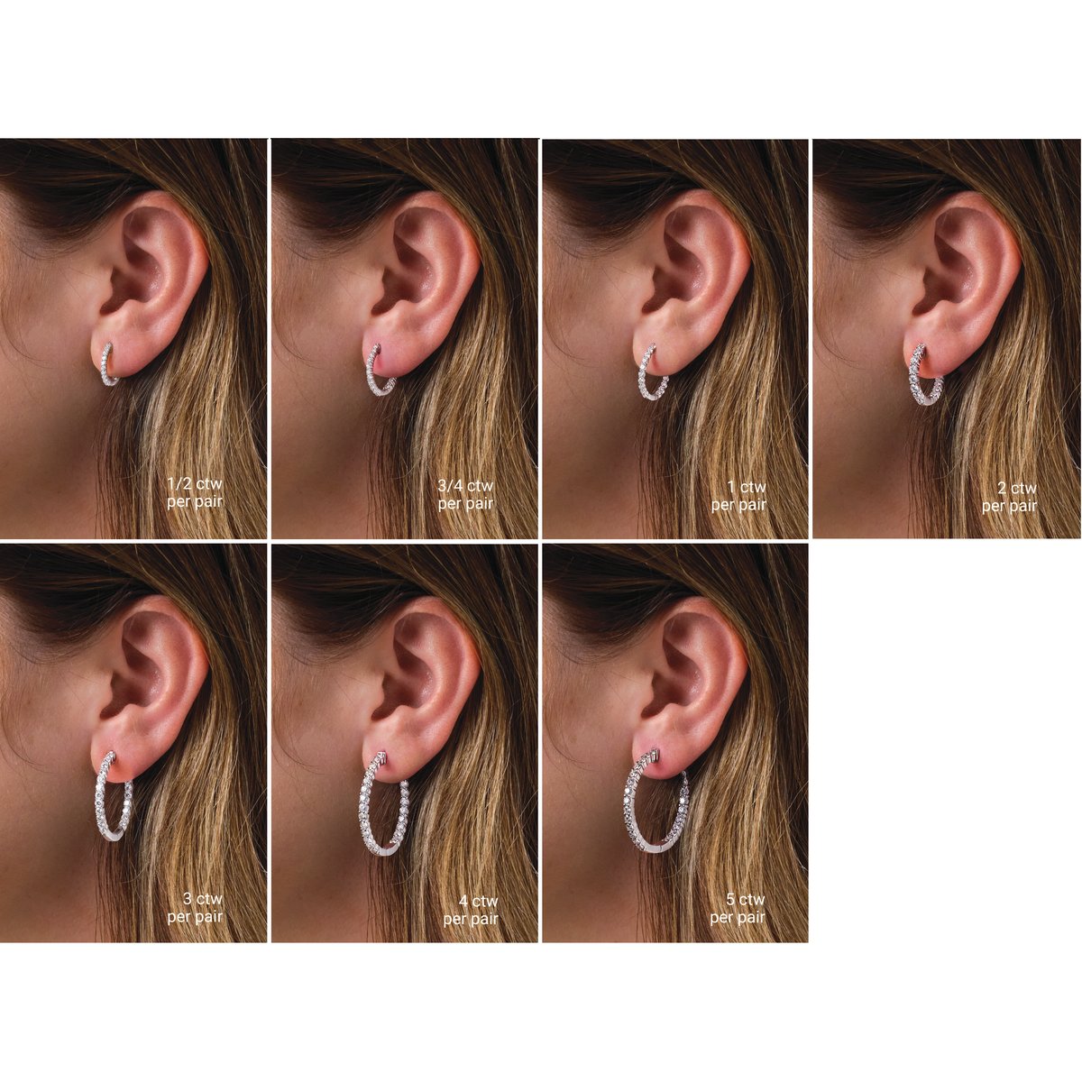 4 CTW Lab-Grown Diamond Inside-Outside Hinged 36 mm Hoop Earrings