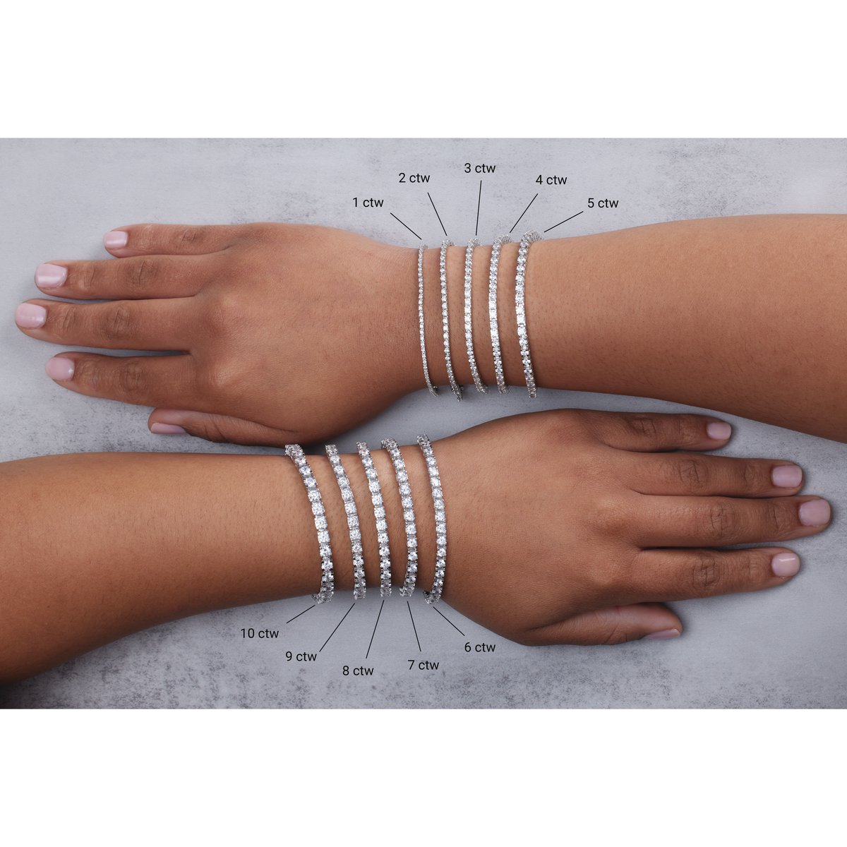 8 CTW Lab-Grown Diamond Line Bracelet