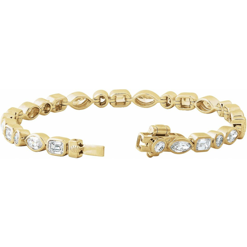 7 1/8 CTW Lab-Grown Diamond Line Bracelet in 14k yellow gold