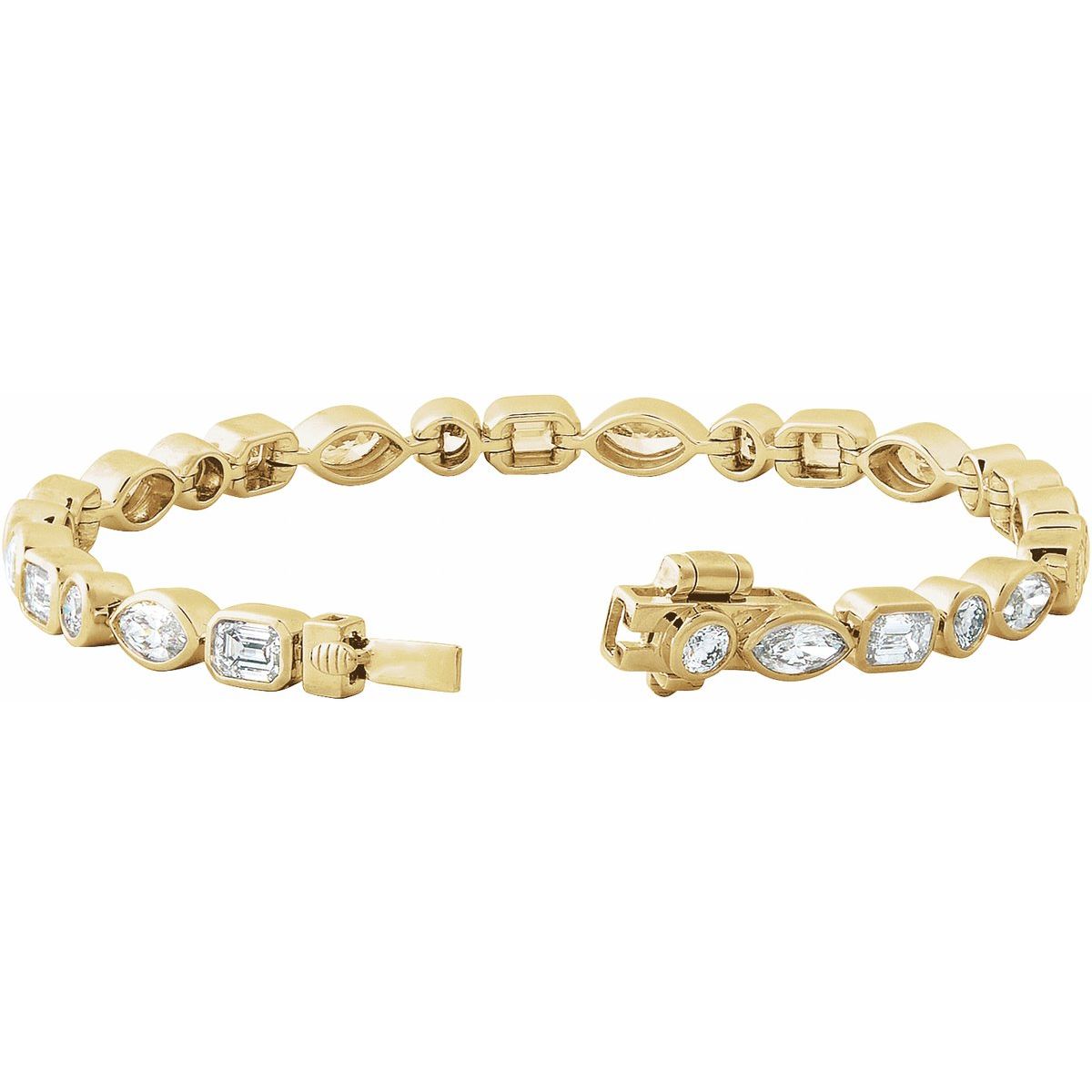 7 1/8 CTW Lab-Grown Diamond Line Bracelet in 14k yellow gold