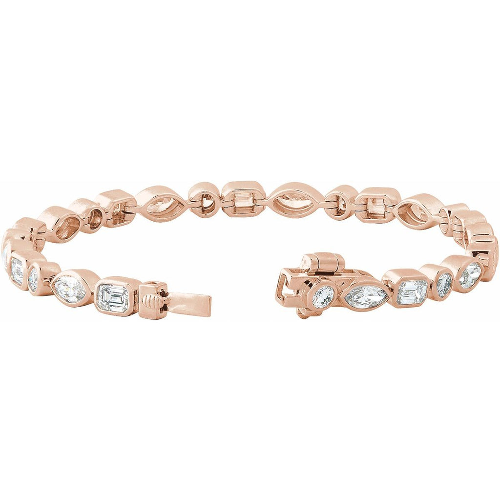 7 1/8 CTW Lab-Grown Diamond Line Bracelet in 14k rose gold