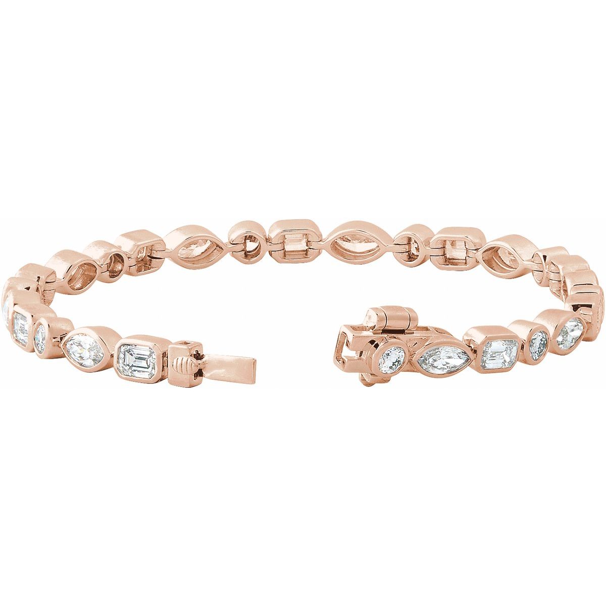 7 1/8 CTW Lab-Grown Diamond Line Bracelet in 14k rose gold
