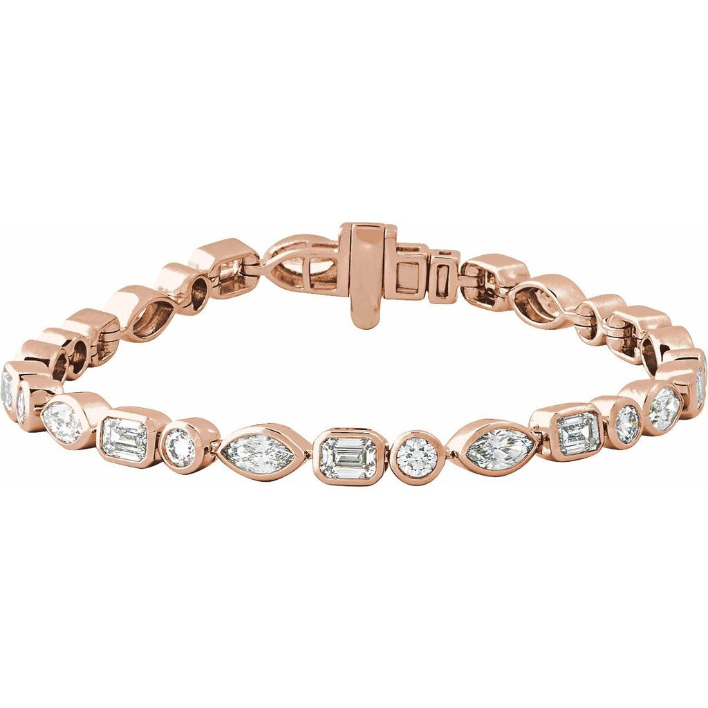 7 1/8 CTW Lab-Grown Diamond Line Bracelet in 14k rose gold