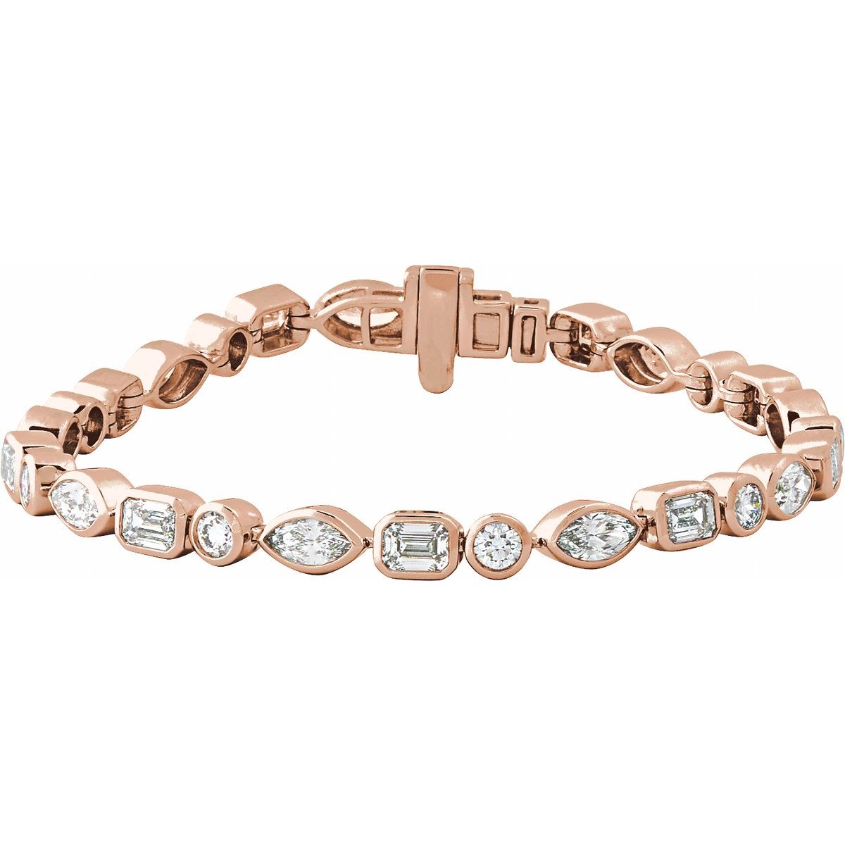 7 1/8 CTW Lab-Grown Diamond Line Bracelet in 14k rose gold