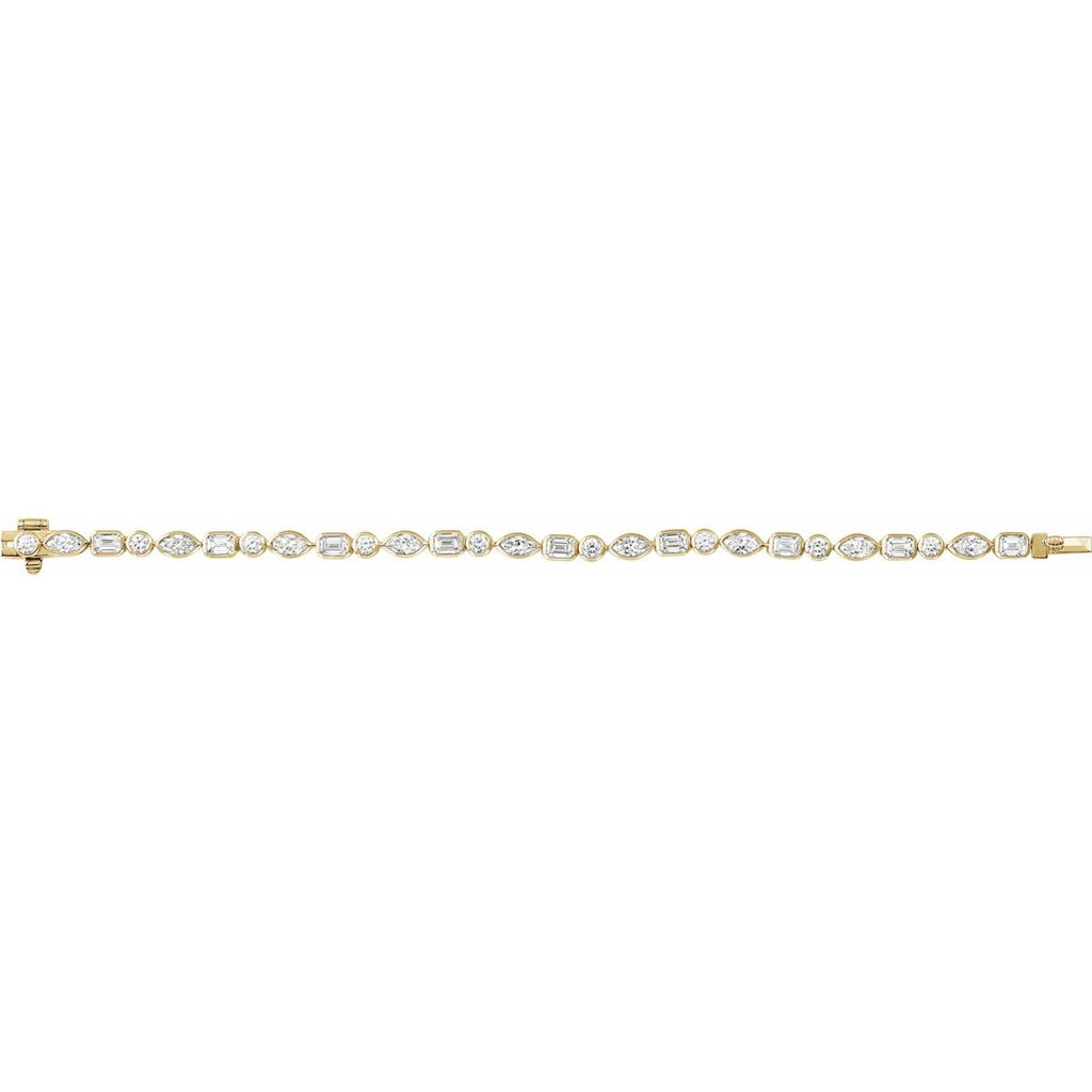 7 1/8 CTW Lab-Grown Diamond Line Bracelet in 14k yellow gold