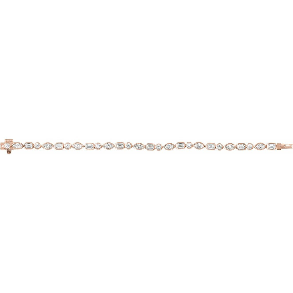 7 1/8 CTW Lab-Grown Diamond Line Bracelet in 14k rose gold
