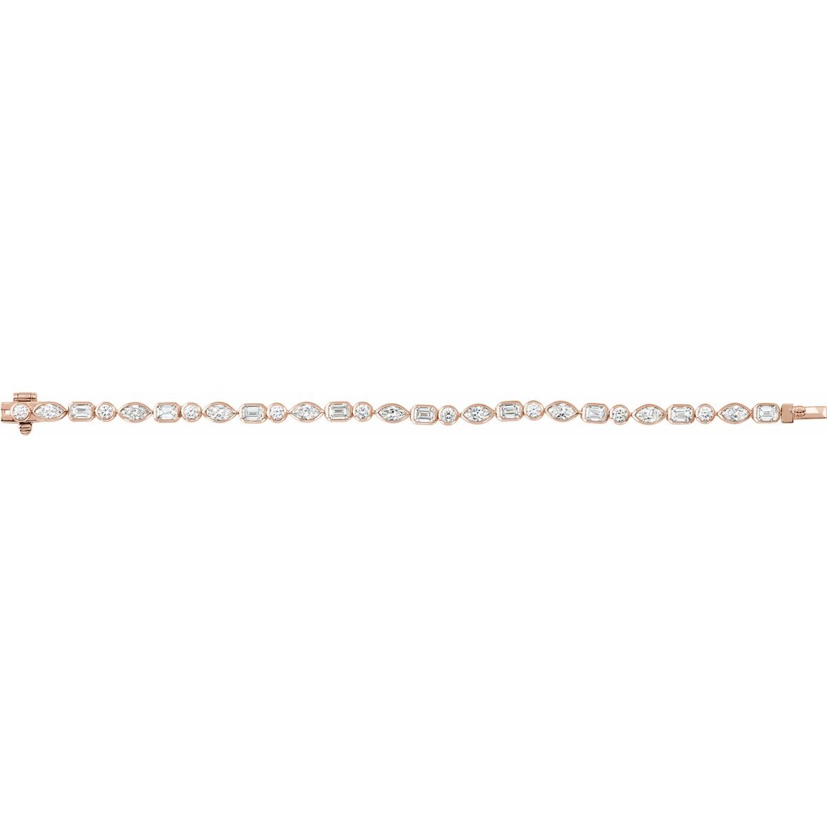 7 1/8 CTW Lab-Grown Diamond Line Bracelet in 14k rose gold