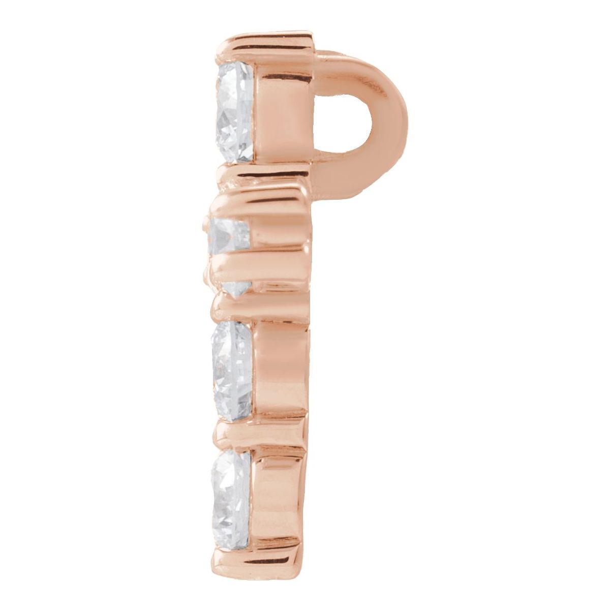 1 1/6 CTW Natural Diamond Cross Pendant in 14k rose gold