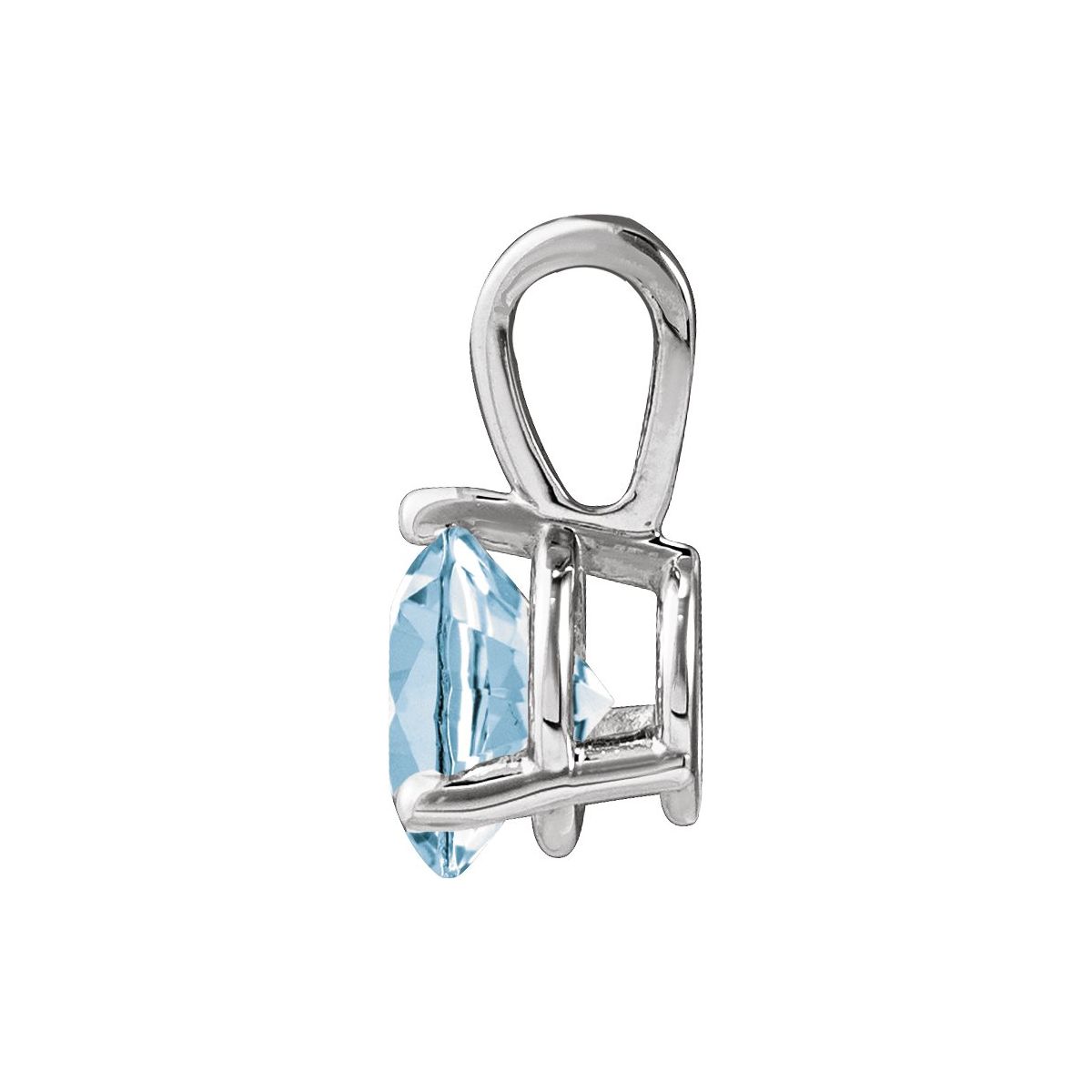Lab-Grown Aqua Sapphire Pendant in 14k white gold