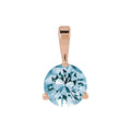 Lab-Grown Aqua Sapphire Pendant in 14k rose gold