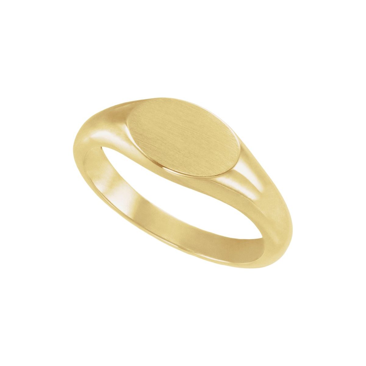 10x7 mm Oval Signet Ring in 14k yellow gold