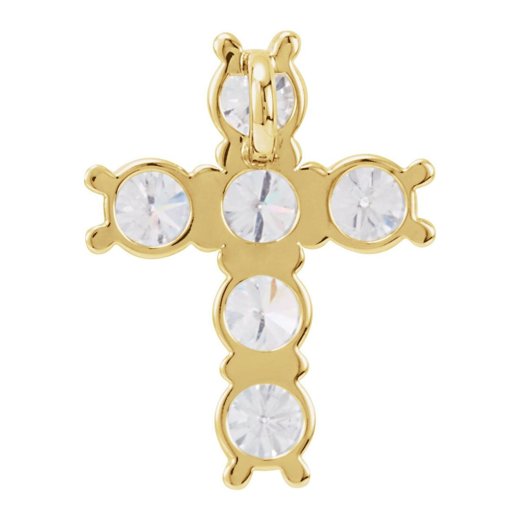 1 1/6 CTW Natural Diamond Cross Pendant in 14k yellow gold