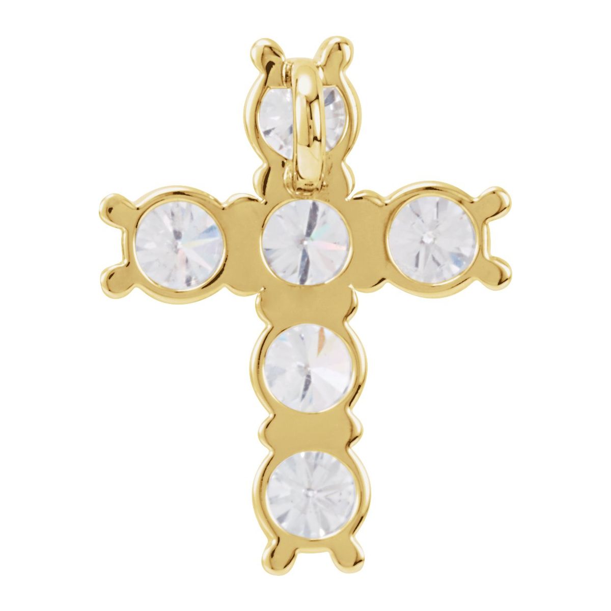 1 1/6 CTW Natural Diamond Cross Pendant in 14k yellow gold