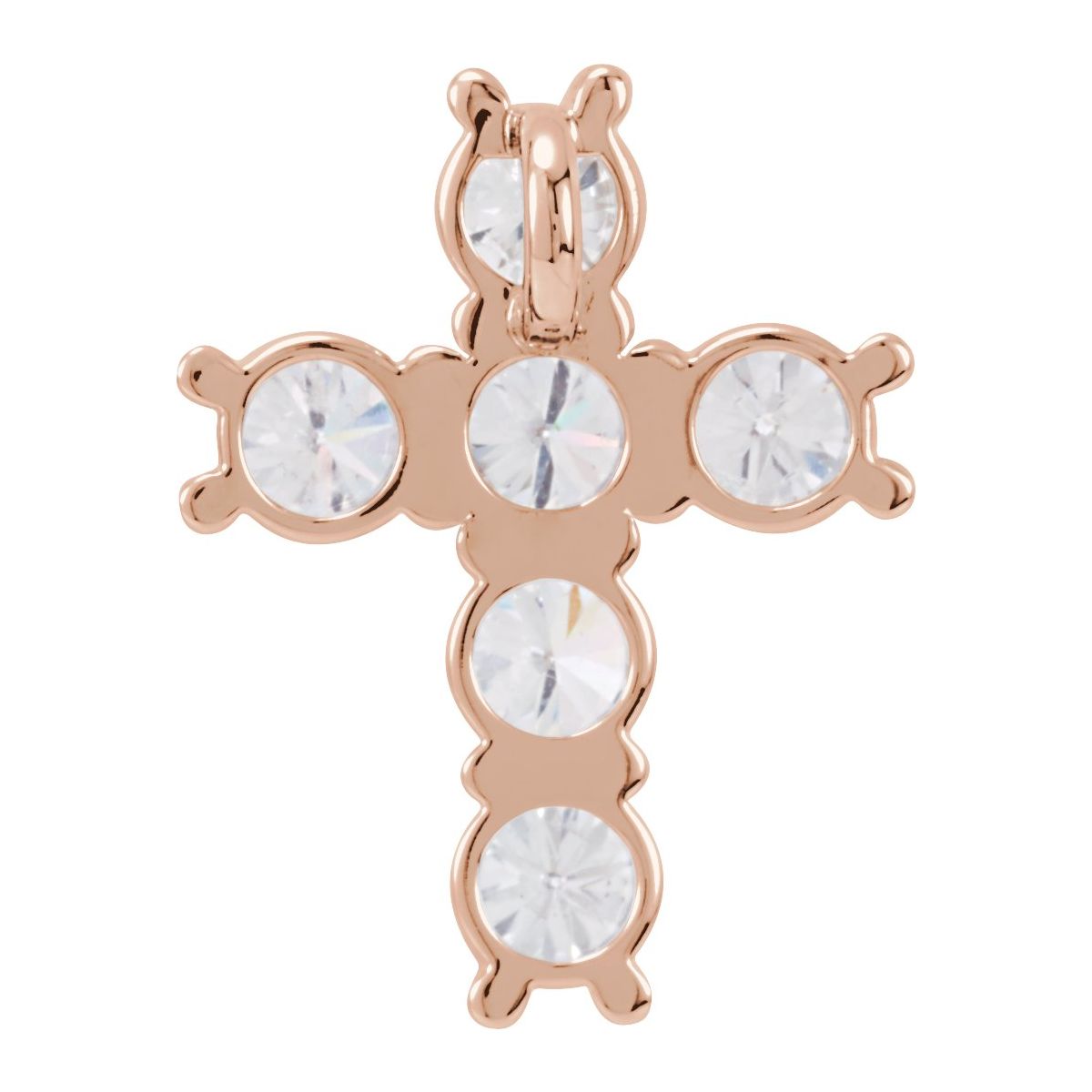 1 1/6 CTW Natural Diamond Cross Pendant in 14k rose gold