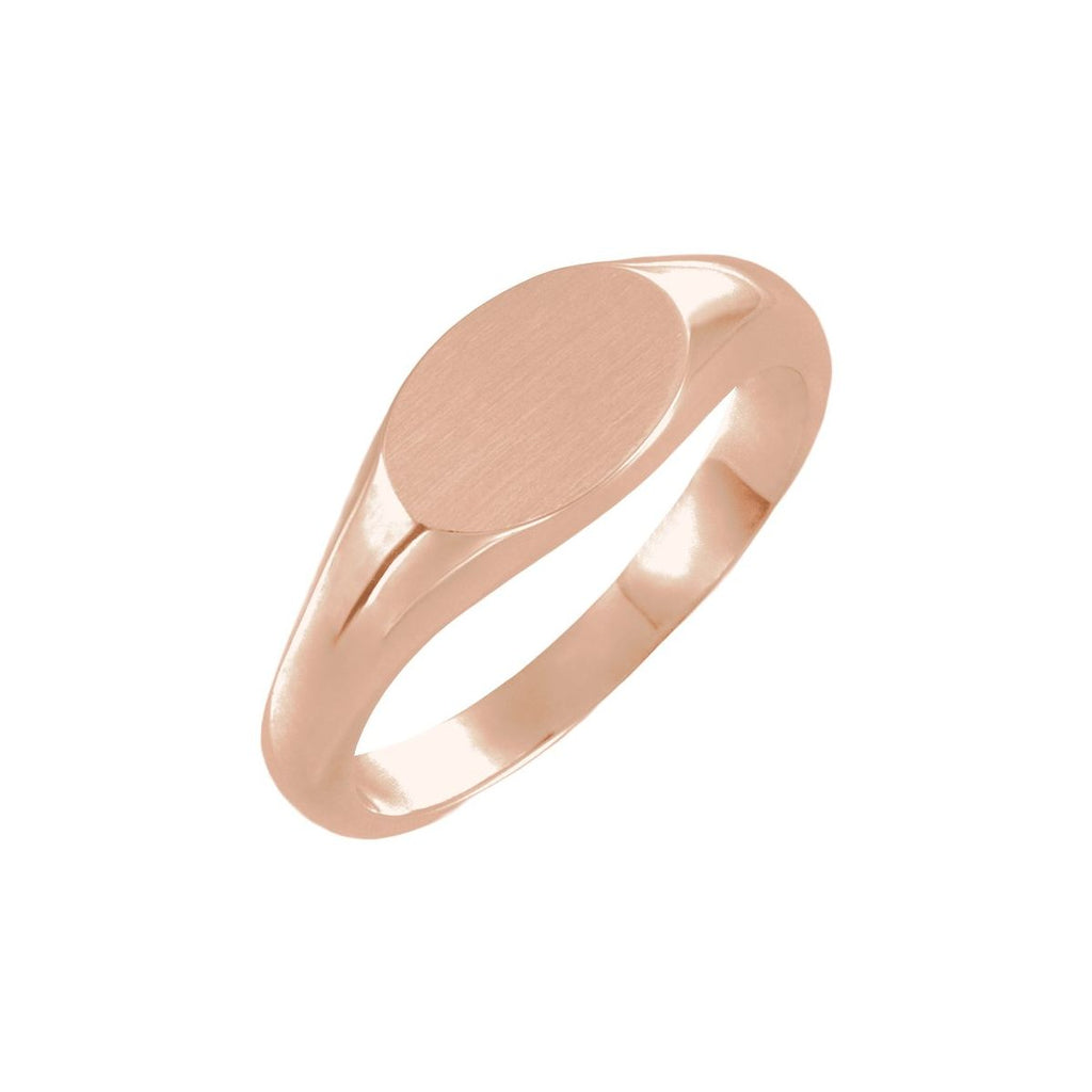 10x7 mm Oval Signet Ring in 14k rose gold