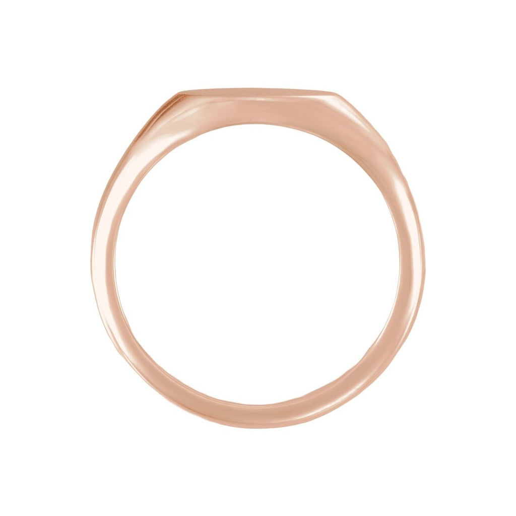 10x7 mm Oval Signet Ring in 14k rose gold