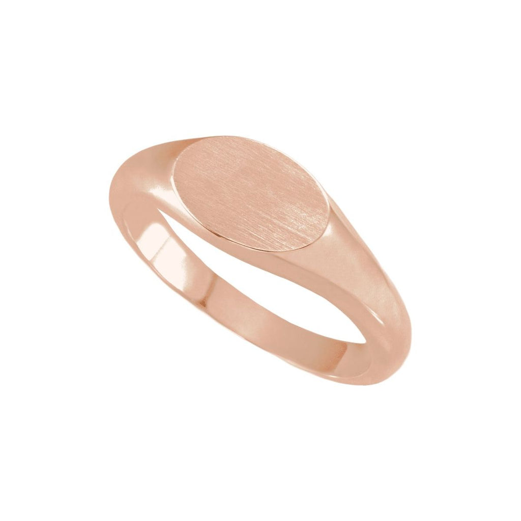 10x7 mm Oval Signet Ring in 14k rose gold