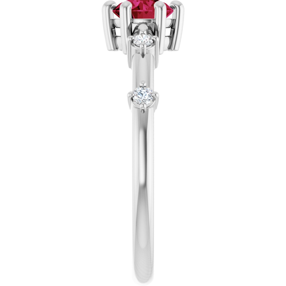 Natural Ruby & .08 CTW Lab-Grown Diamond Ring