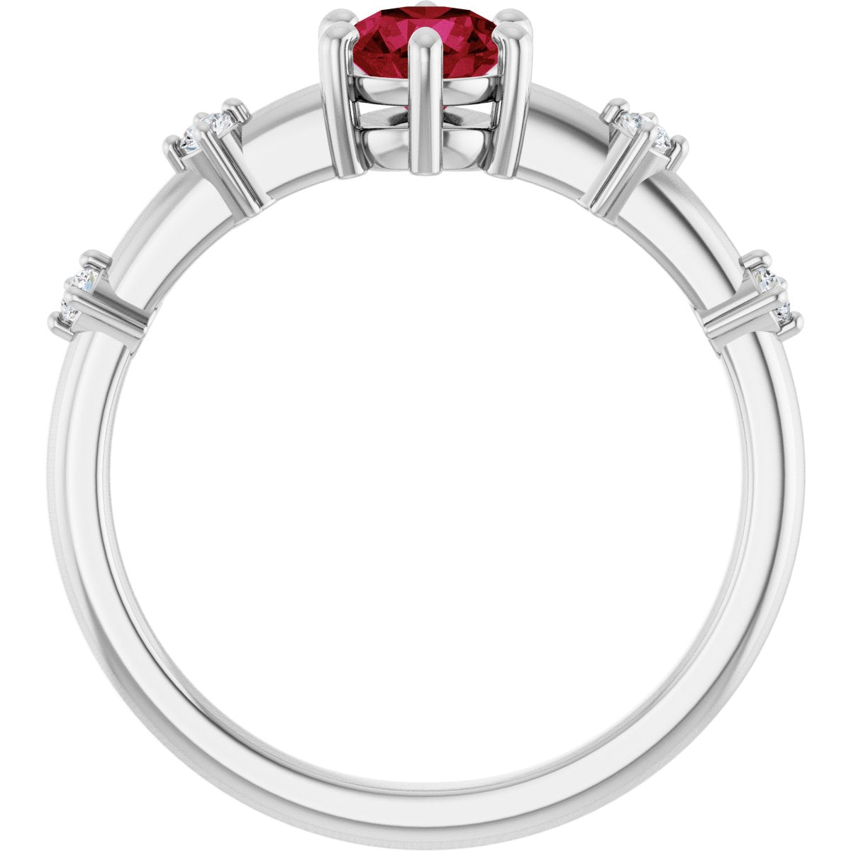 Natural Ruby & .08 CTW Lab-Grown Diamond Ring
