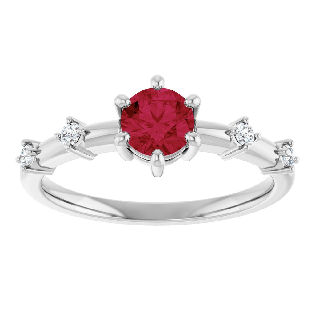 Natural Ruby & .08 CTW Lab-Grown Diamond Ring