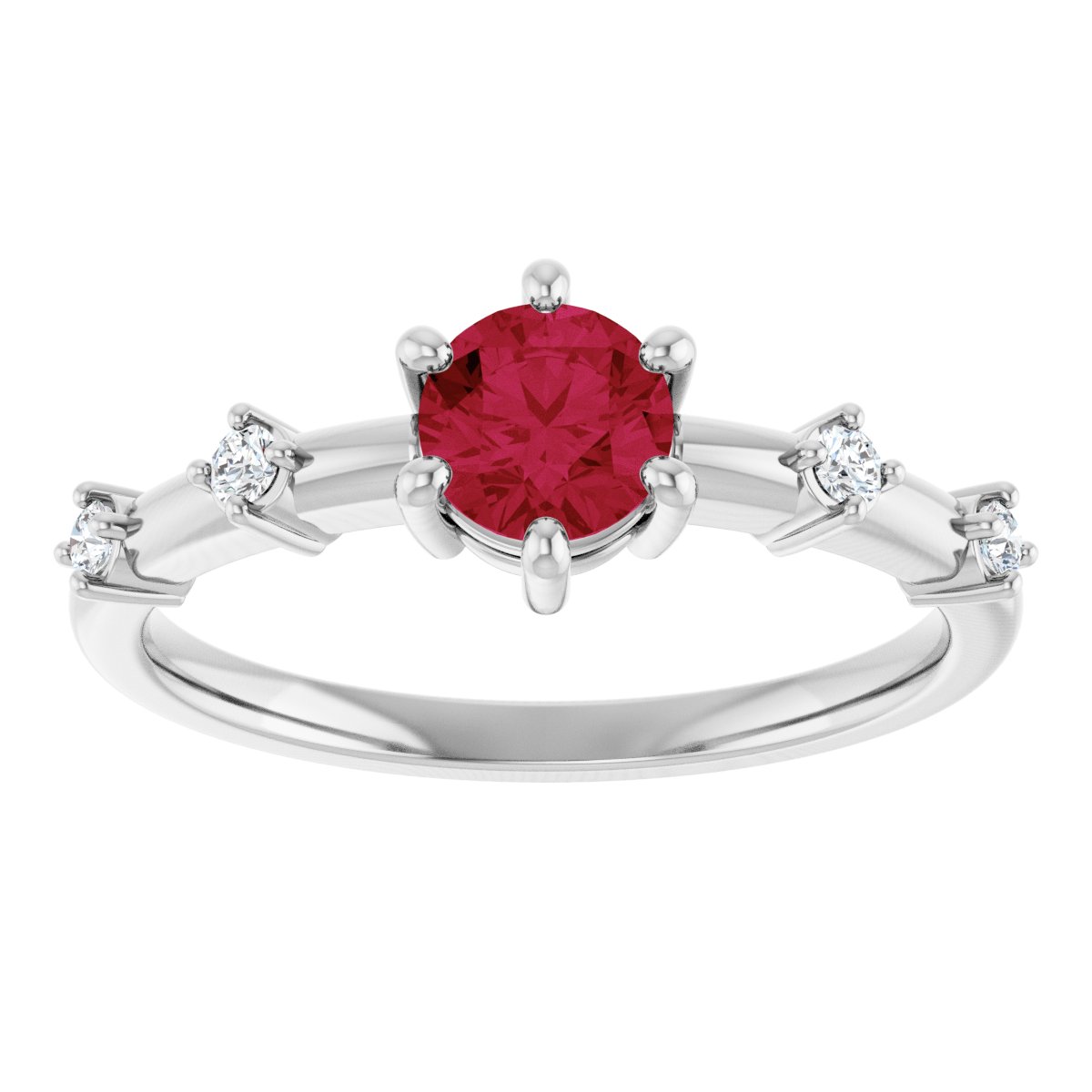 Natural Ruby & .08 CTW Lab-Grown Diamond Ring
