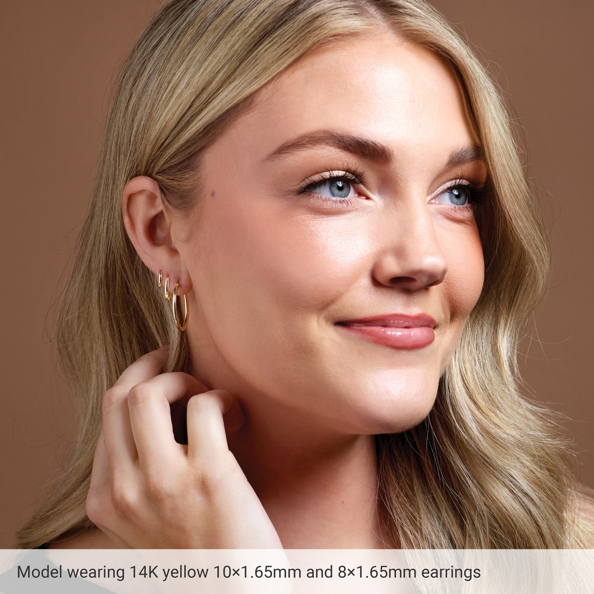 Hinged 10 mm Hoop Earrings in 14k rose gold