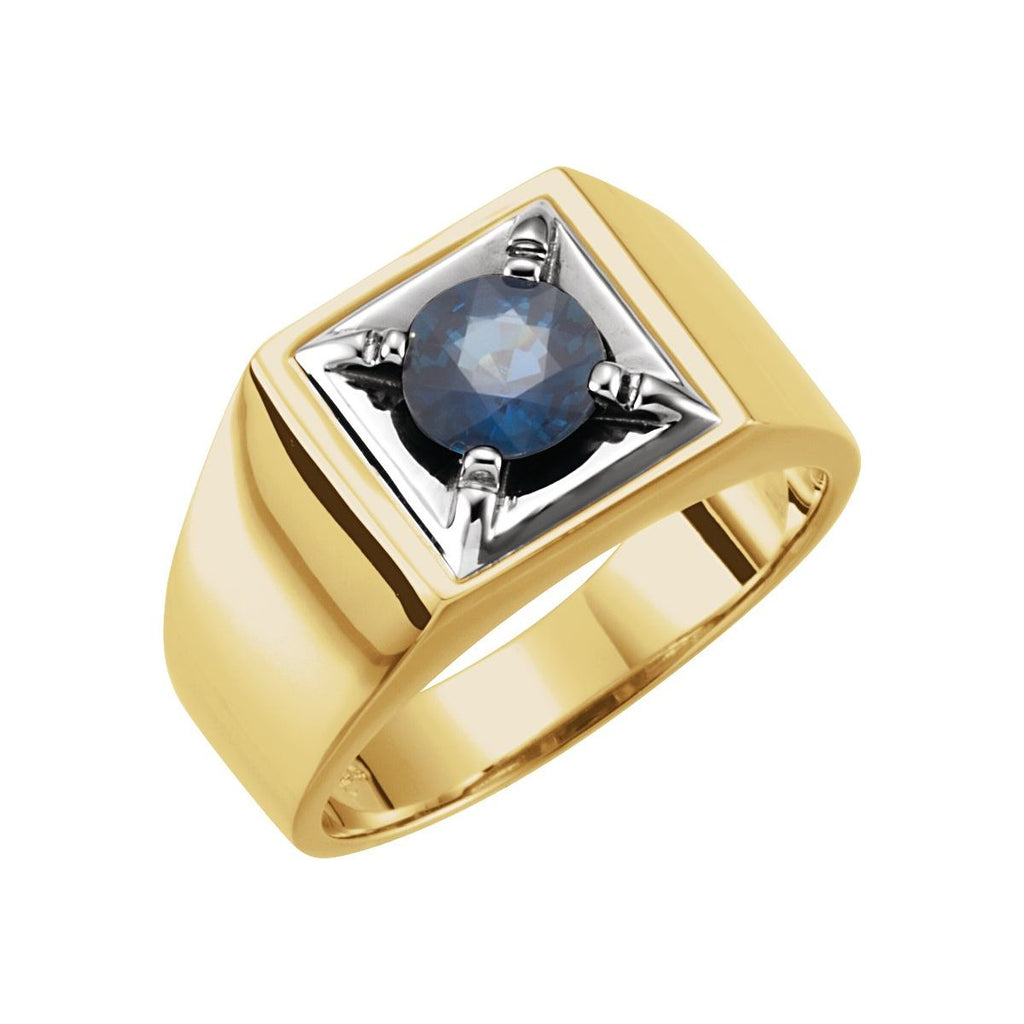 Natural Blue Sapphire Illusion Ring in 14k white gold