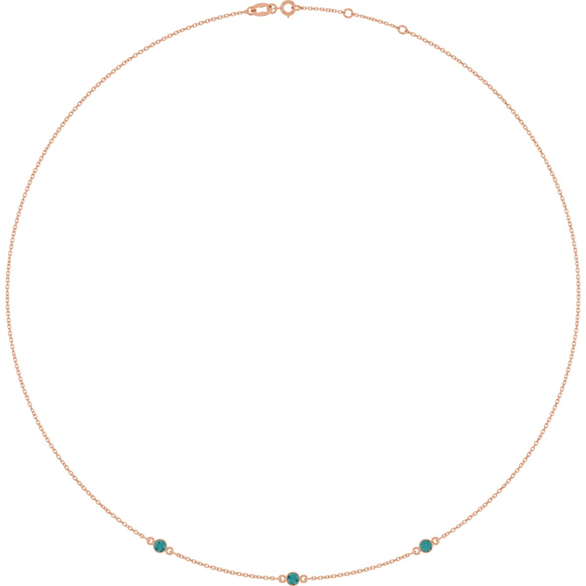 Natural Alexandrite 3-Station Necklace in 14k rose gold