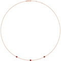 Natural Ruby 3-Station Necklace in 14k rose gold