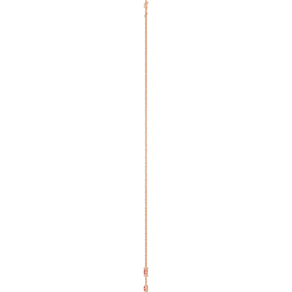 Natural Ruby 3-Station Necklace in 14k rose gold