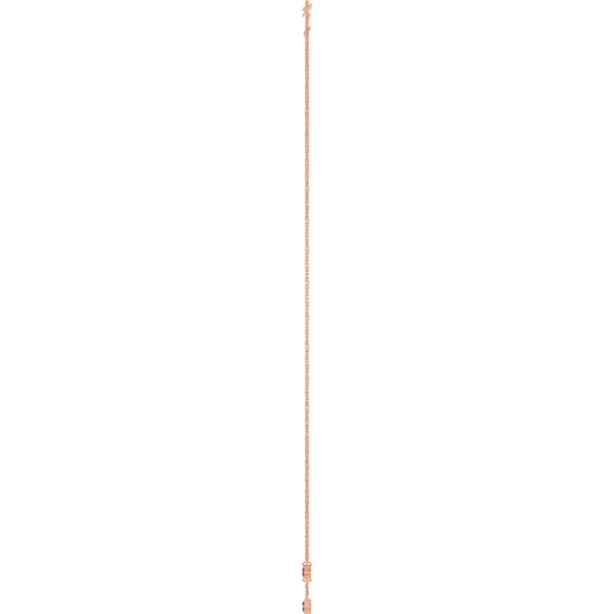Natural Ruby 3-Station Necklace in 14k rose gold