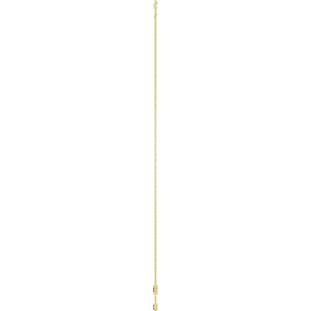 Natural Ruby 3-Station Necklace in 14k yellow gold