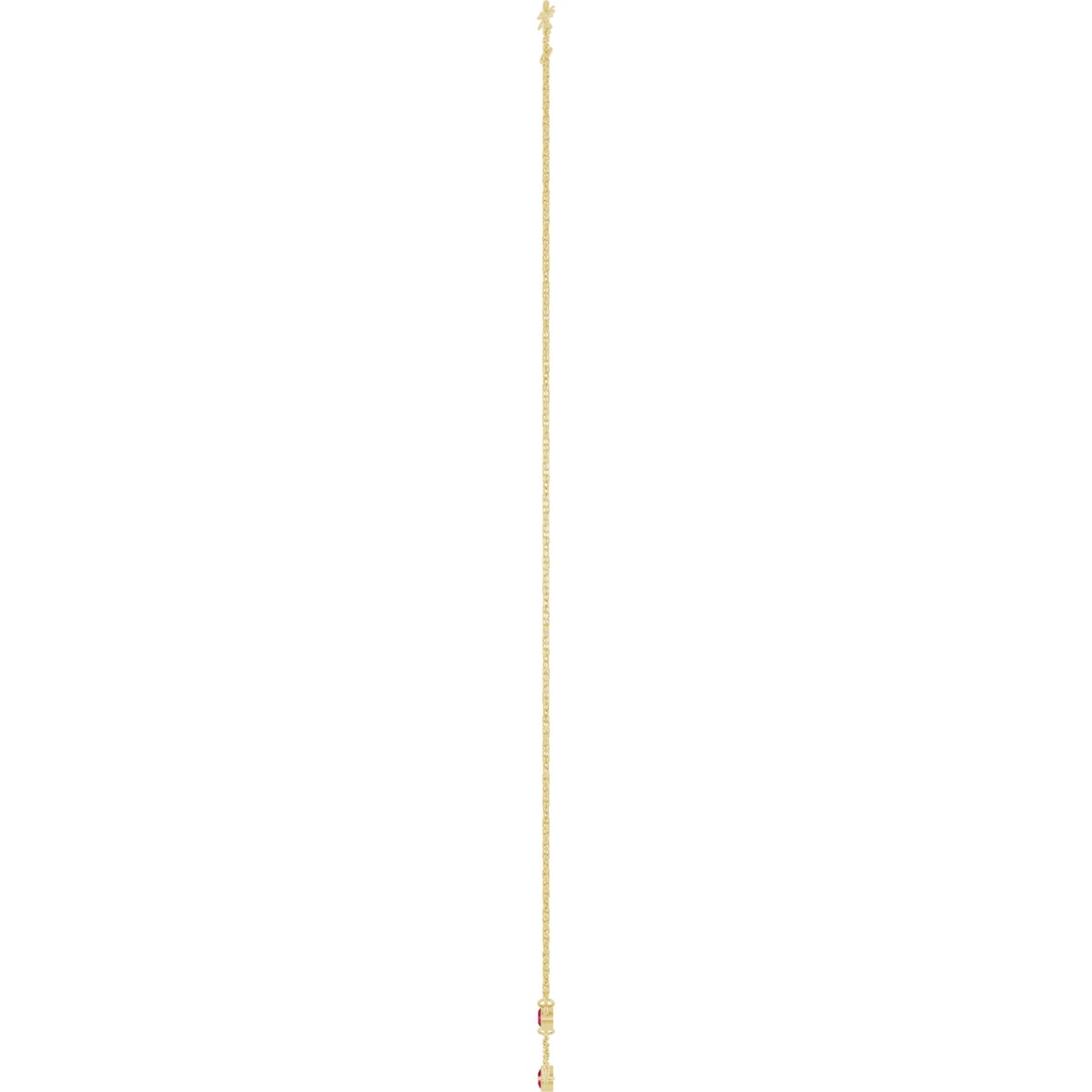 Natural Ruby 3-Station Necklace in 14k yellow gold