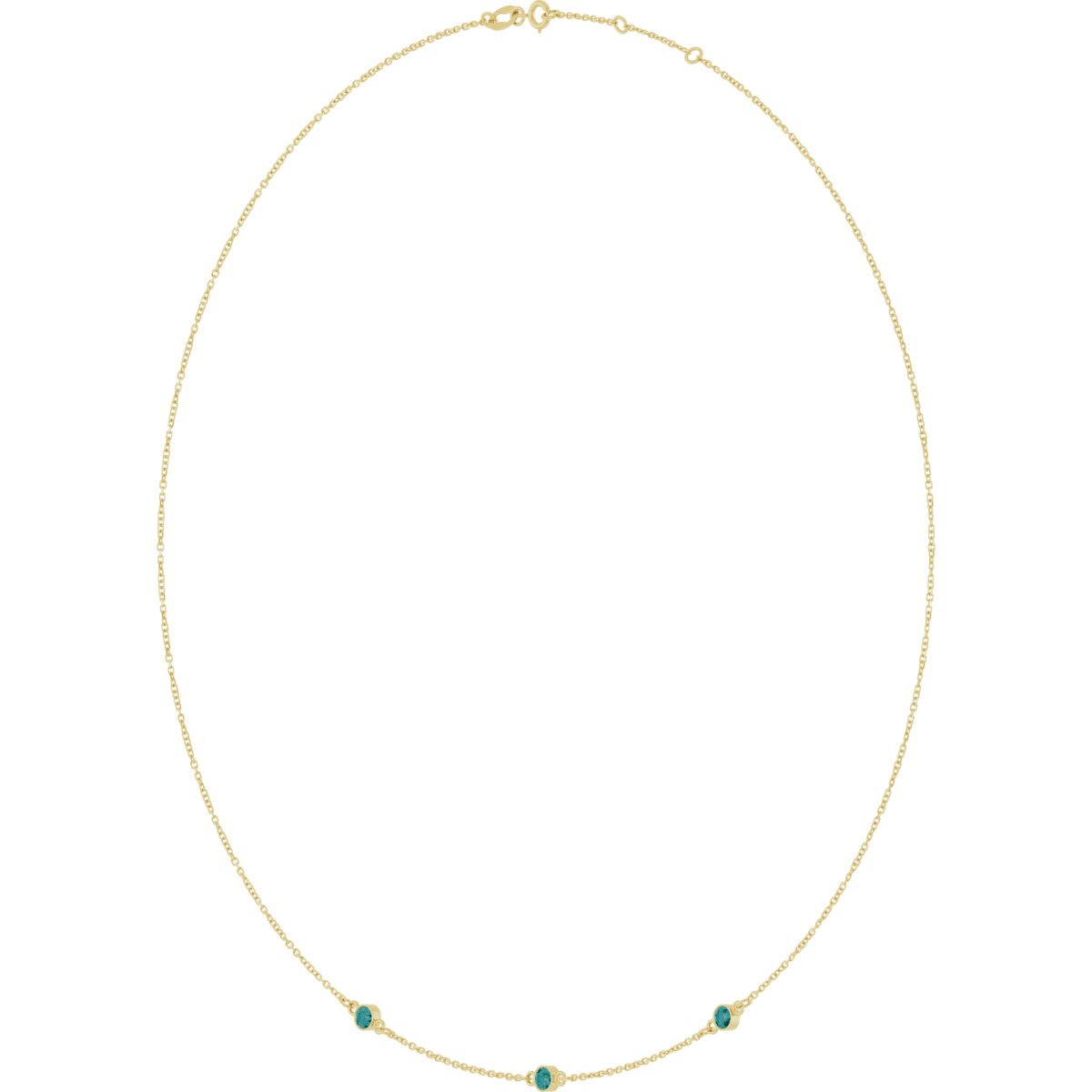 Natural Alexandrite 3-Station Necklace in 14k yellow gold