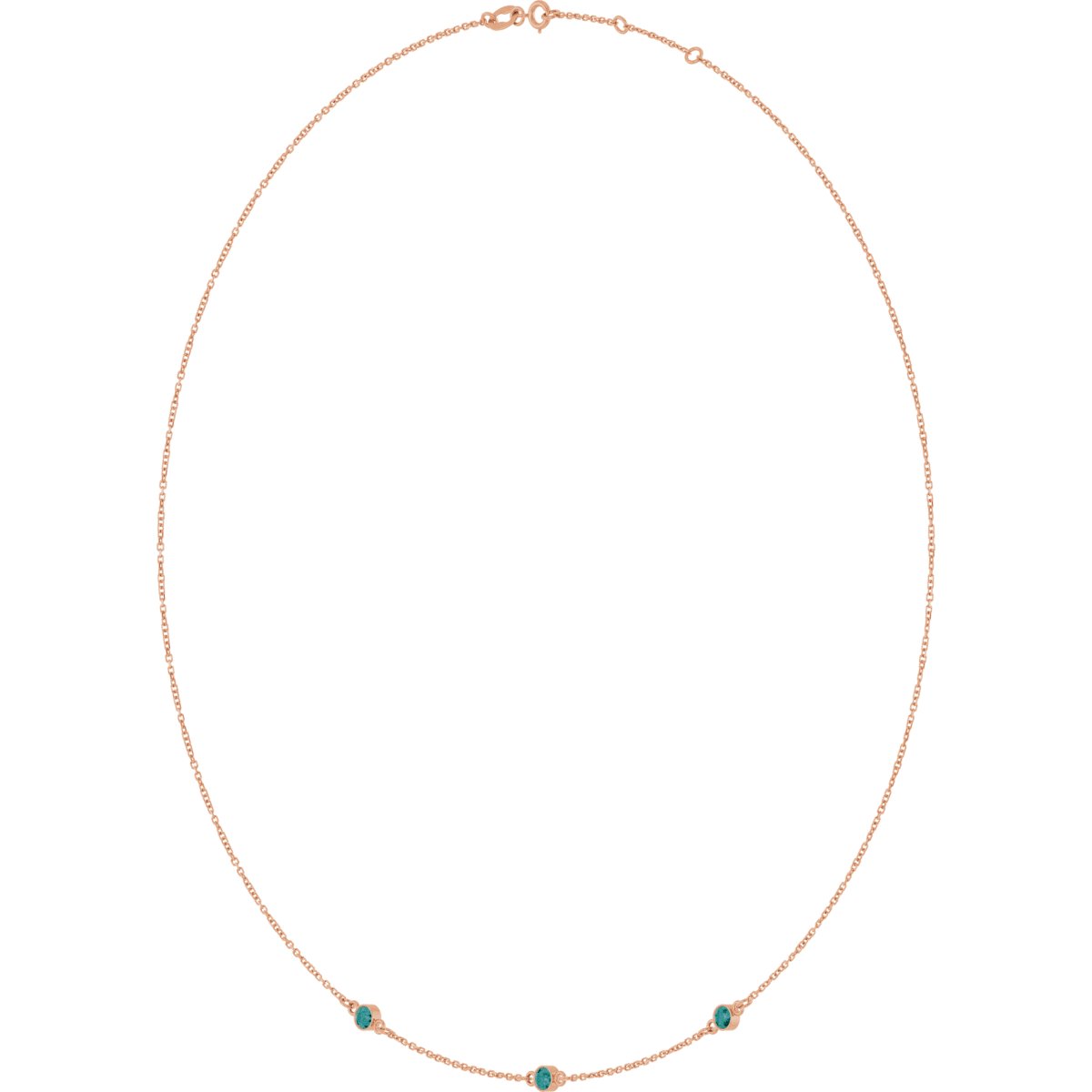 Natural Alexandrite 3-Station Necklace in 14k rose gold