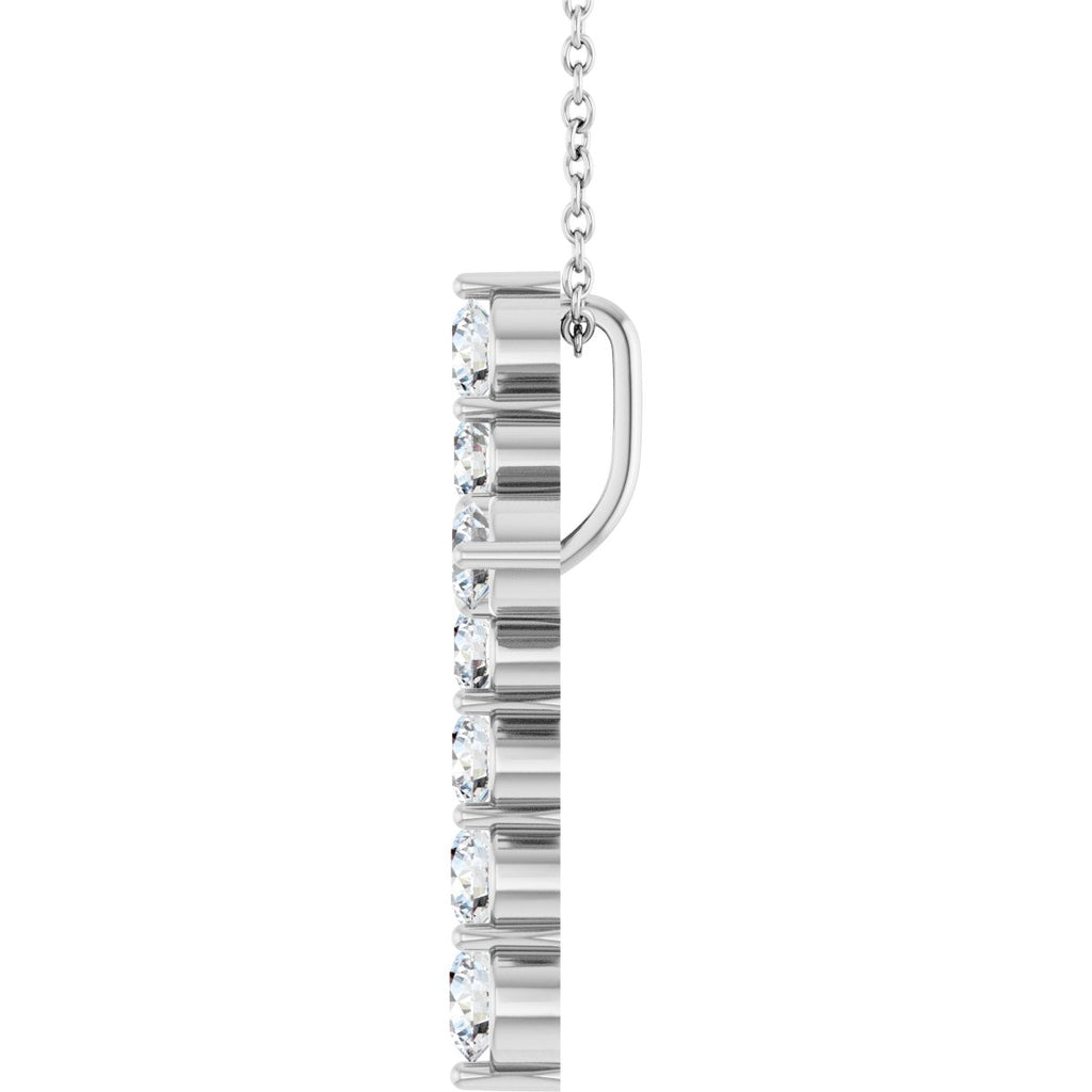 9/10 CTW Natural Diamond Cross Necklace