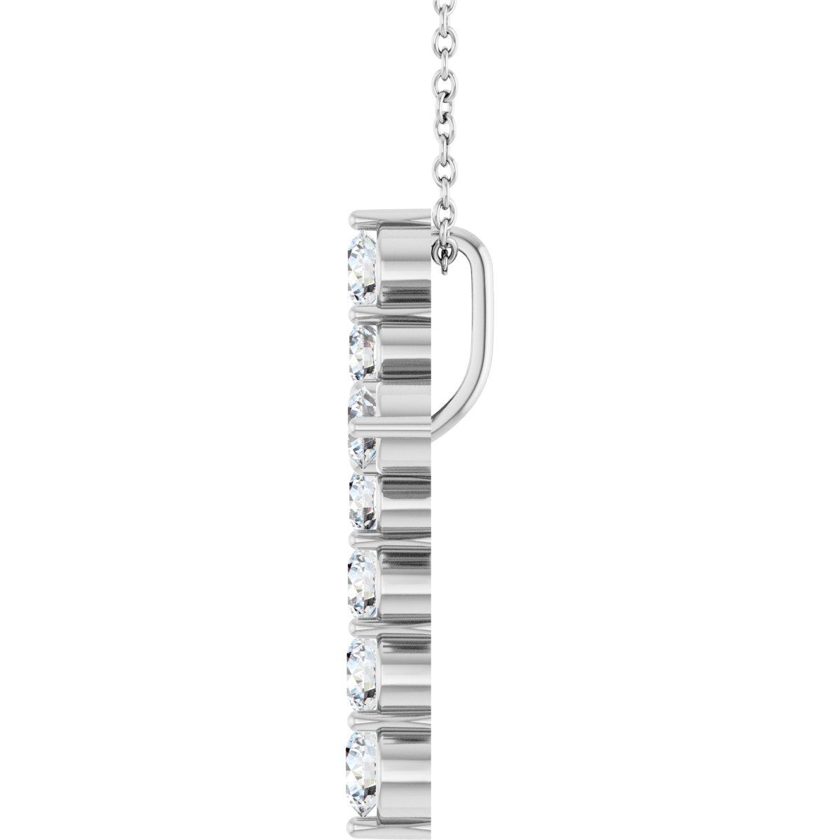 9/10 CTW Natural Diamond Cross Necklace