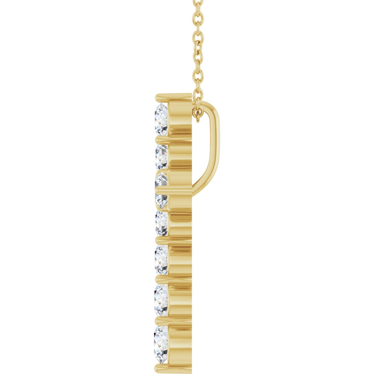 9/10 CTW Natural Diamond Cross Necklace in 14k yellow gold