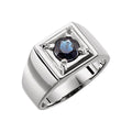 Natural Blue Sapphire Illusion Ring in 14k white gold
