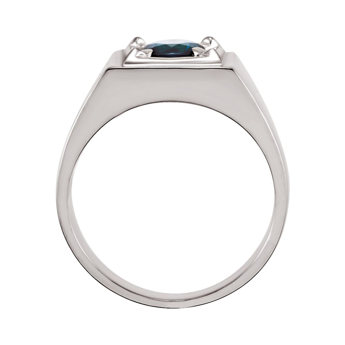 Natural Blue Sapphire Illusion Ring in 14k white gold