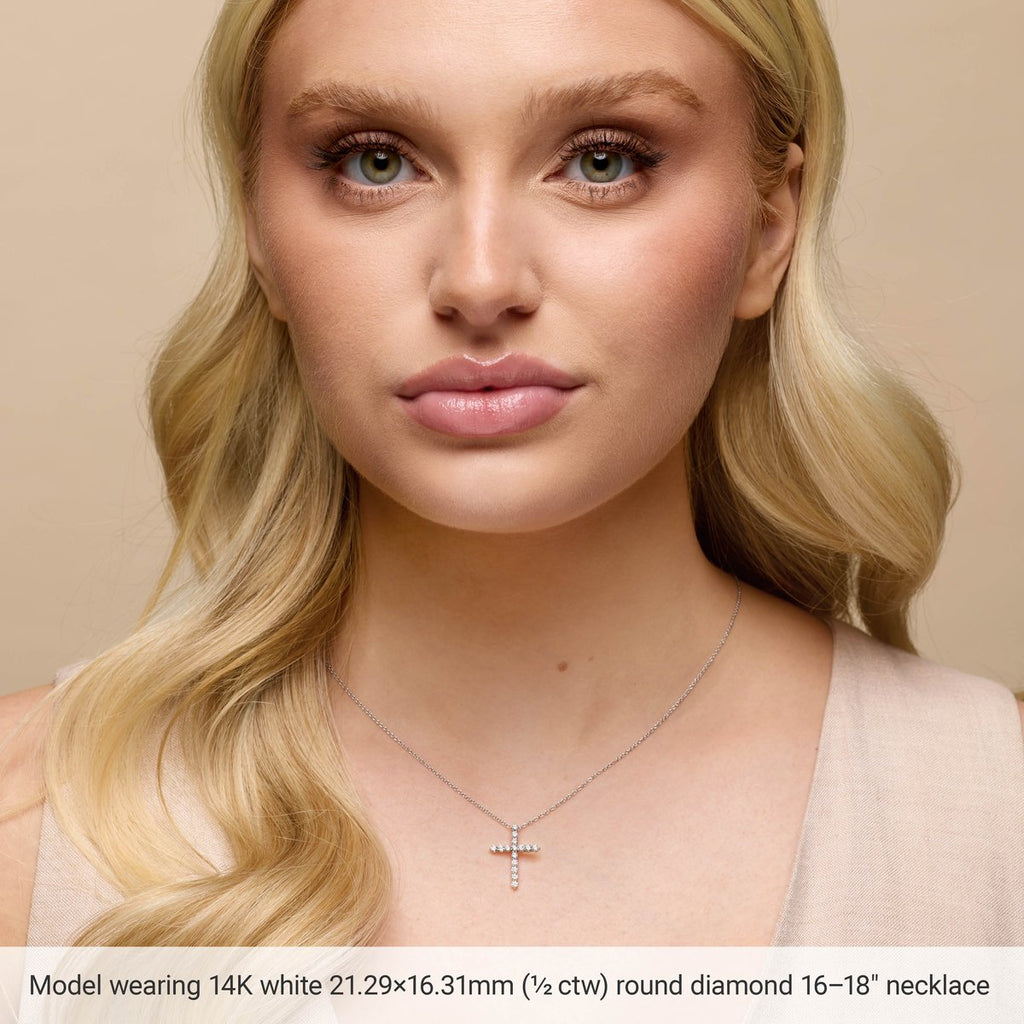 1 CTW Natural Diamond Cross Necklace