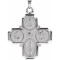 30x29 mm Four-Way Cross Medal in 14k white gold