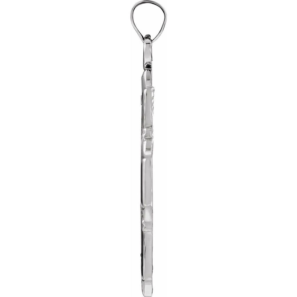 30x29 mm Four-Way Cross Medal in 14k white gold