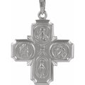 25x24 mm Four-Way Cross Medal in 14k white gold