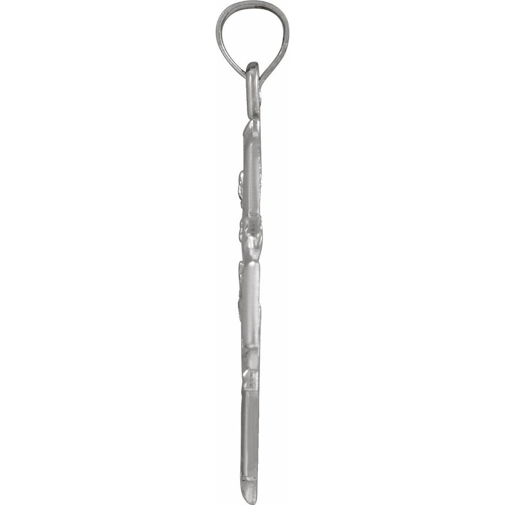 25x24 mm Four-Way Cross Medal in 14k white gold